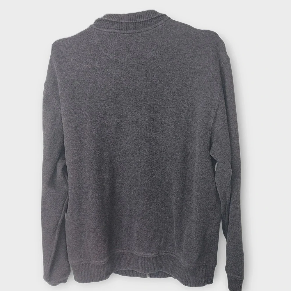 Turnbury Mens Sweater Sz M Gray Full Zip Cotton Blend Collared Jacket‎ Casual